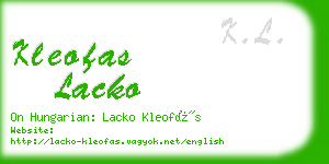 kleofas lacko business card
